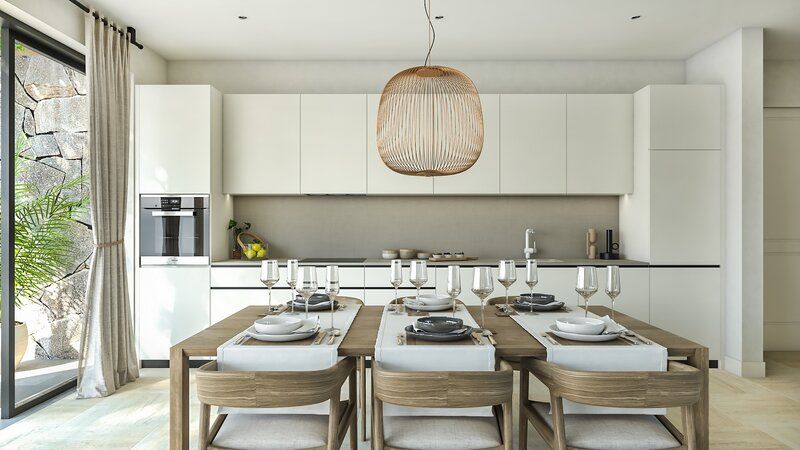 Botanika Apartment kitchen and dining area