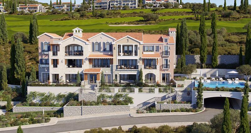 Horizon building facade with golf course backdrop